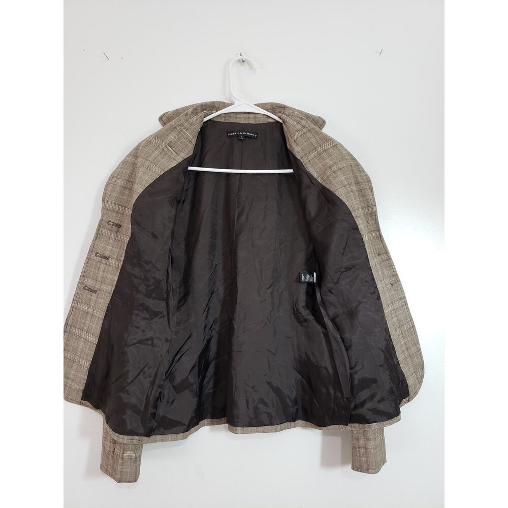 (S5) VTG Isabella De Marco Blazer Womens Size 4 Plaid Stretch Office Siren - Picture 6 of 7